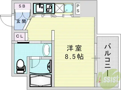 INNOCENT DOYAMA(ワンルーム/6階)の間取り写真