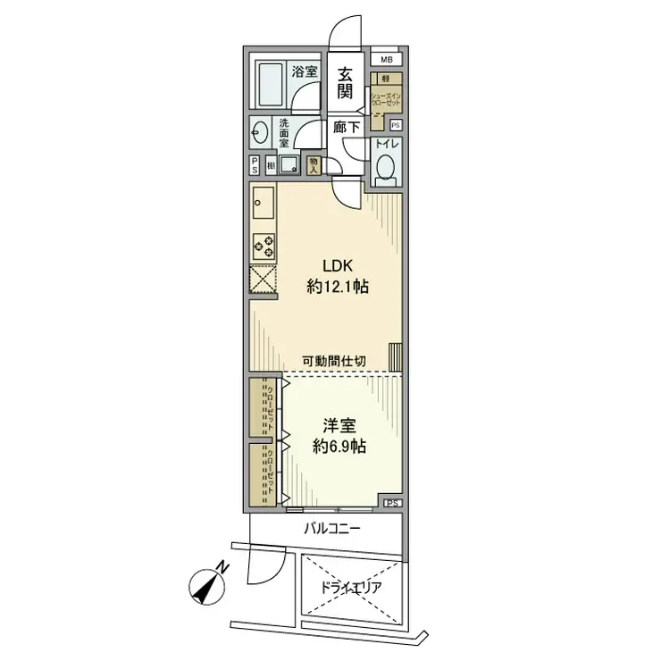ベルヴィラージュ目黒 1階階 間取り