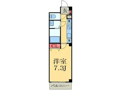 マランド千葉中央(1K/3階)の間取り写真