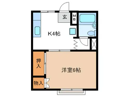 ウヌマタウンA(1K/3階)の間取り写真