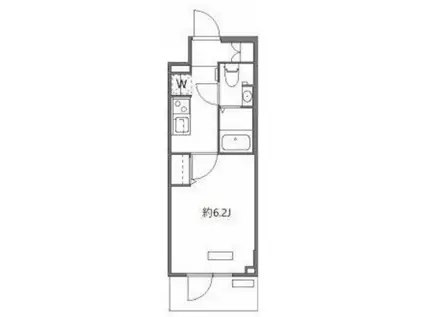 エヌステージ西船橋市川(1K/6階)の間取り写真