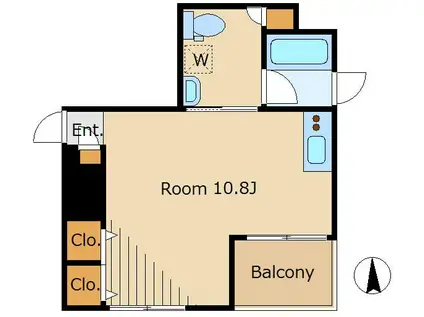 サンチャリーフ(ワンルーム/5階)の間取り写真