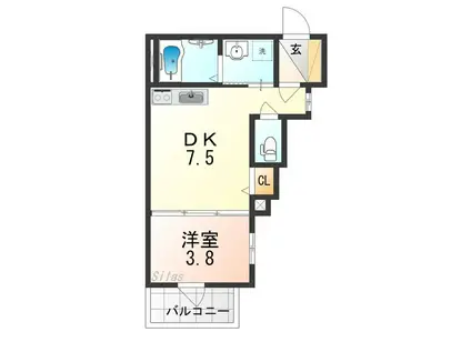 F NORMALIS SEAM(1DK/3階)の間取り写真
