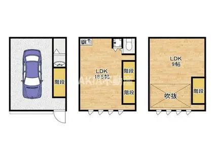 LE CIEL GARAGE HOUSE(1LDK/1階)の間取り写真