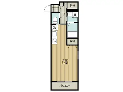 SIRIUS K(ワンルーム/1階)の間取り写真