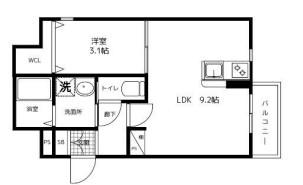 レガーロ天神町(1LDK/1階)の間取り写真