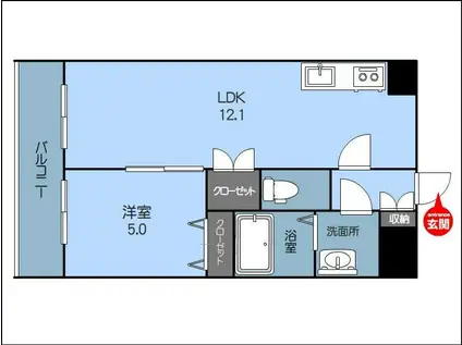 AS-PREMIUM(1LDK/3階)の間取り写真