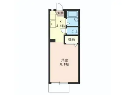 ヴィラN-A(ワンルーム/1階)の間取り写真