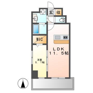LIVEFLAT吹上(1LDK/5階)の間取り写真