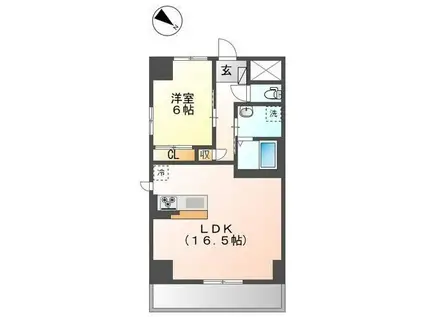 フローラ小石川(1LDK/3階)の間取り写真