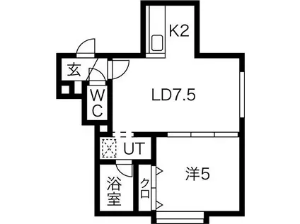 プリマヴェーラ(1LDK/2階)の間取り写真