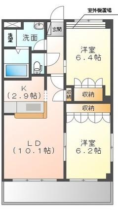 ドルチェ(2LDK/3階)の間取り写真