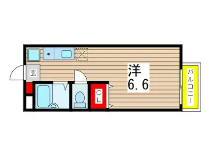 シティピア(ワンルーム/1階)の間取り写真