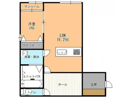 LE BIJOU(1LDK/2階)の間取り写真