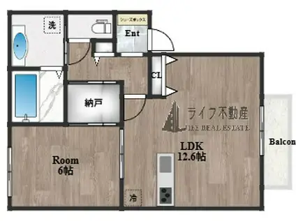 ラフィーネ徳庵(1LDK/1階)の間取り写真