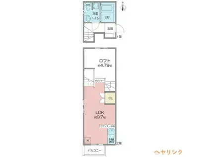 RADIANCE守山(ワンルーム/2階)の間取り写真