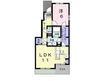 アリストガーデンIV(1LDK/1階)の間取り写真