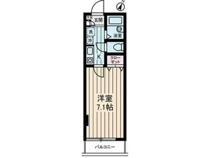 グランドール北上野(1K/4階)の間取り写真