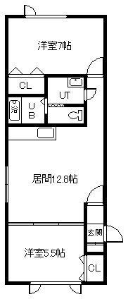 Mメゾン(2LDK/1階)の間取り写真