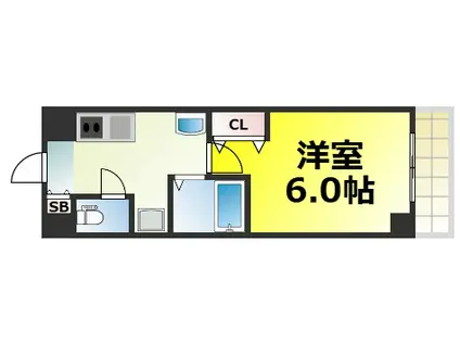 グランパシフィック堀江ウエスト(1K/5階)の間取り写真