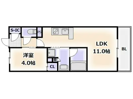 PHOERME TENNOJI イースト(1LDK/5階)の間取り写真