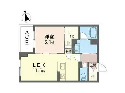 ルピナス グランデ(1LDK/3階)の間取り写真