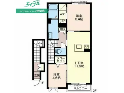 SOLEIL神久(2LDK/2階)の間取り写真