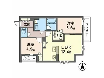 シャーメゾン LEAF(2LDK/2階)の間取り写真