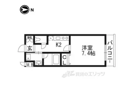 ベラジオ京都壬生 -イーストGATE-(1K/1階)の間取り写真