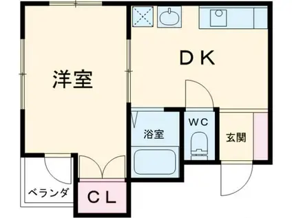 メゾンアンシャンテ(1DK/3階)の間取り写真