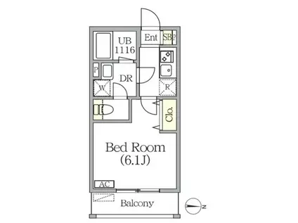 エルタスコート桜台(1K/2階)の間取り写真
