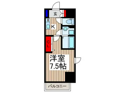 スアヴィス鳩ケ谷(1K/4階)の間取り写真