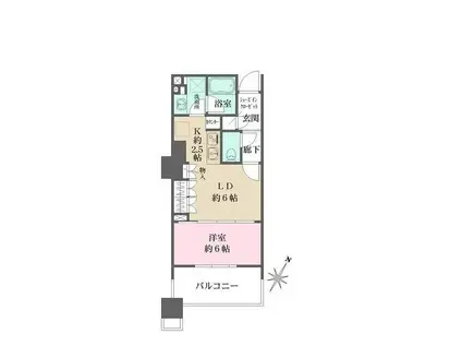 BRILLIA有明 SKY TOWER(1LDK/2階)の間取り写真