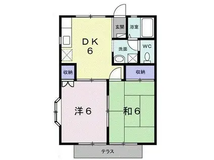 笠原コーポA(2DK/1階)の間取り写真