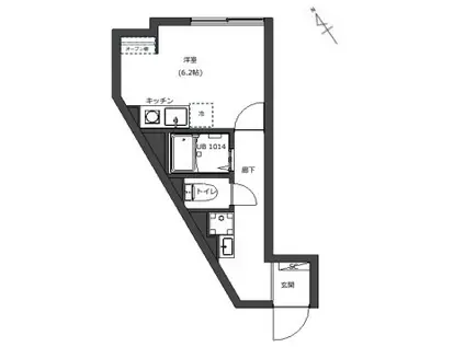 LOTSO横浜南(ワンルーム/1階)の間取り写真