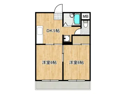 ヤマトビル(2DK/3階)の間取り写真