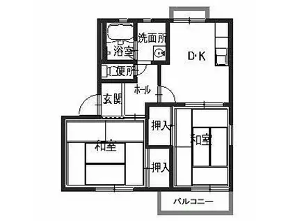 坂の久保ハイツ(1LDK/1階)の間取り写真