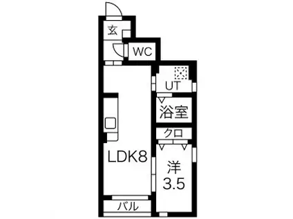 オーズコート(1LDK/1階)の間取り写真