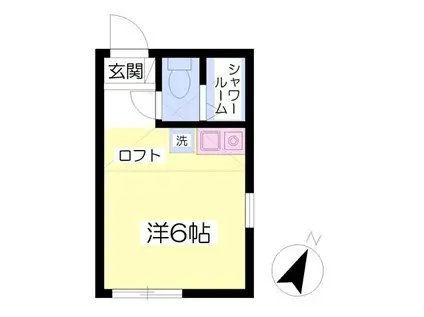 ユナイト金沢八景タントミールの瞳(ワンルーム/1階)の間取り写真