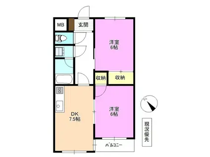 千曲昭和ビル(2DK/1階)の間取り写真