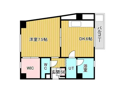 長居椿マンション(1DK/5階)の間取り写真