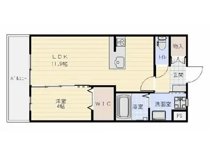 AMUSE(1LDK/1階)の間取り写真