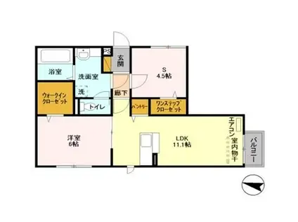 クレシア(2LDK/3階)の間取り写真