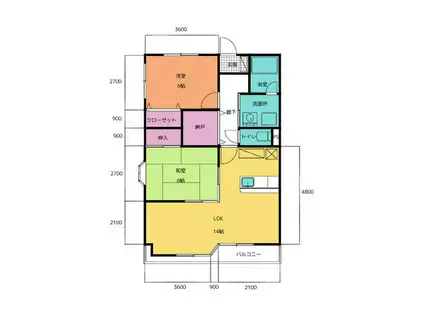 グランド・ステージ桜華(2LDK/1階)の間取り写真