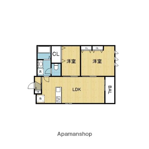 エムズ谷六(2LDK/2階)の間取り写真