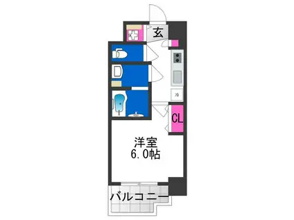 スプランディッド阿倍野(1K/5階)の間取り写真