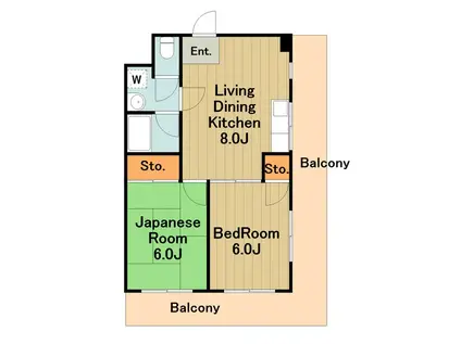 相模原大藤ビル(2DK/2階)の間取り写真