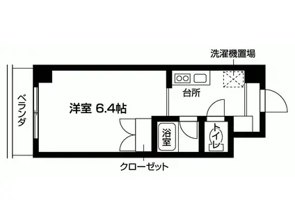 AIDO(1K/6階)の間取り写真