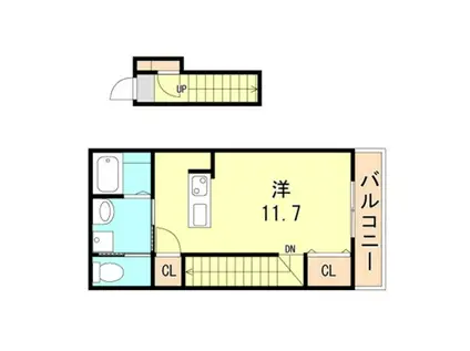 セントポーリア明石(ワンルーム/2階)の間取り写真