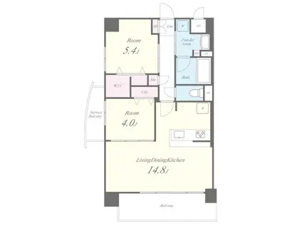 グランコート高槻(2LDK/3階)の間取り写真
